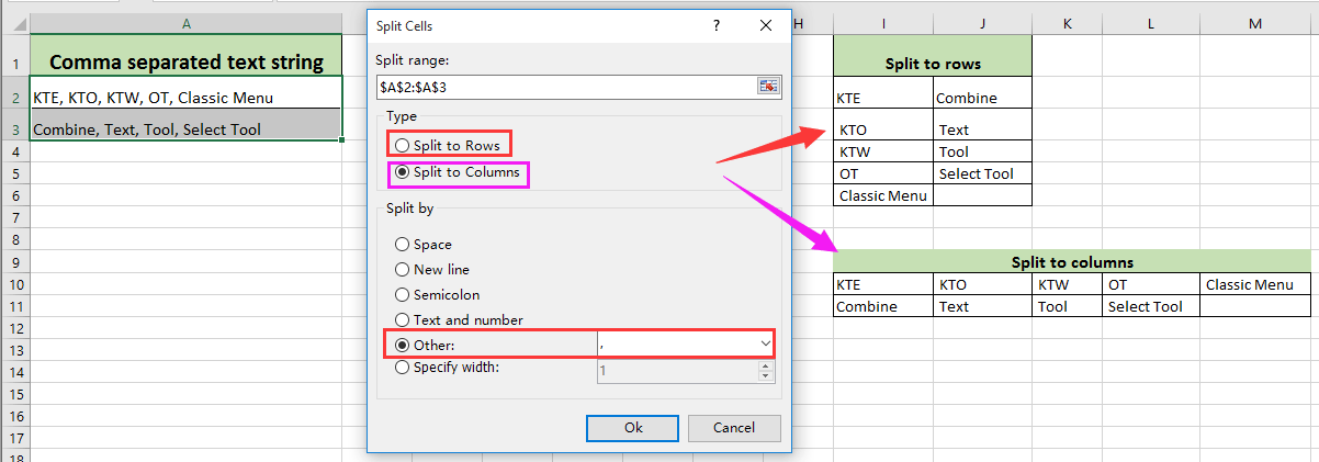 How To Split Comma Separated Values Into Rows Or Columns In Excel