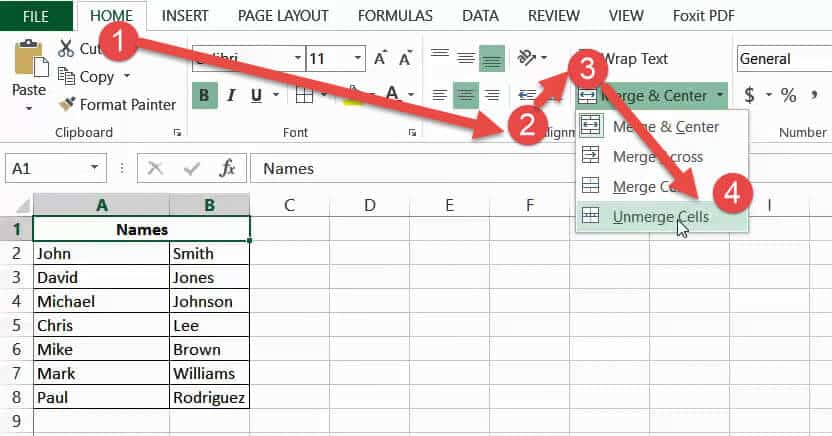 How To Split First And Last Name In Excel Sheet How To Split Cells In How To Split