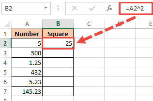 How To Square A Number In Excel 2 Simple Methods