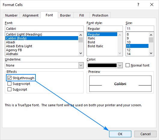 How To Strikethrough In Excel