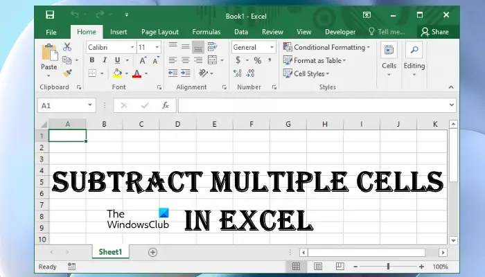 How To Subtract Cells In An Excel Spreadsheet Explained Youtube