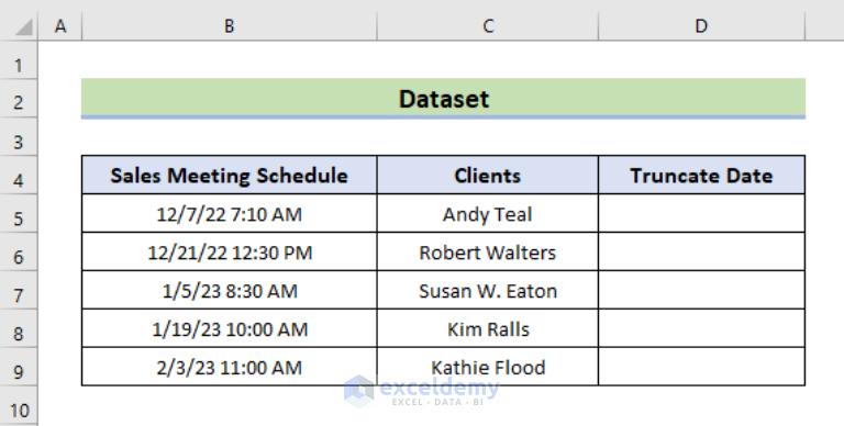 How To Truncate Date In Excel 4 Simple Methods Exceldemy