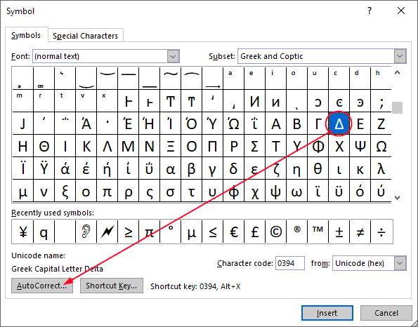 How To Type The Delta Symbol In Word Excel Software Accountant