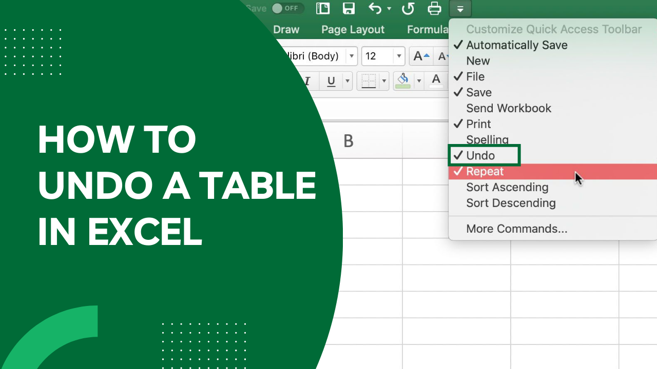 How To Undo A Table In Excel A Comprehensive Guide To Spreadsheet Success Earn Amp Excel