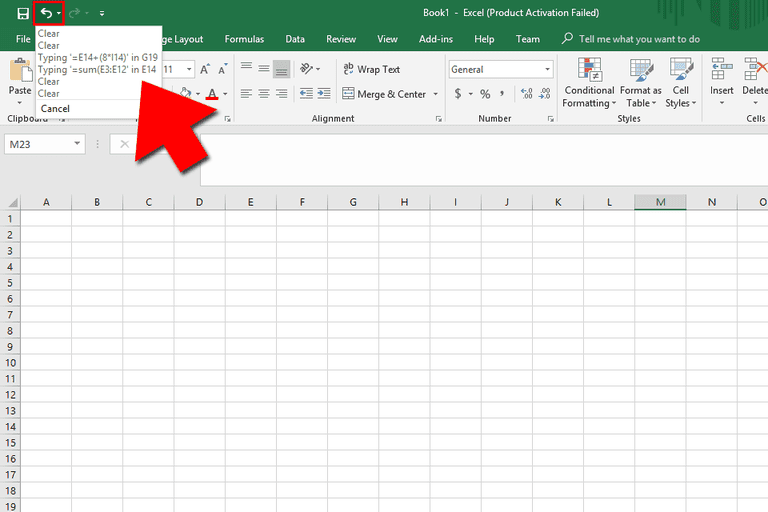 How To Undo In Excel 2016 Youtube