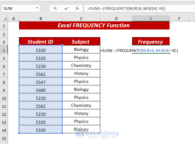 How To Use Excel Frequency Function 6 Examples Exceldemy