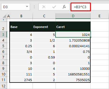 How To Use Exponents In Excel 3 Quick Easy Ways