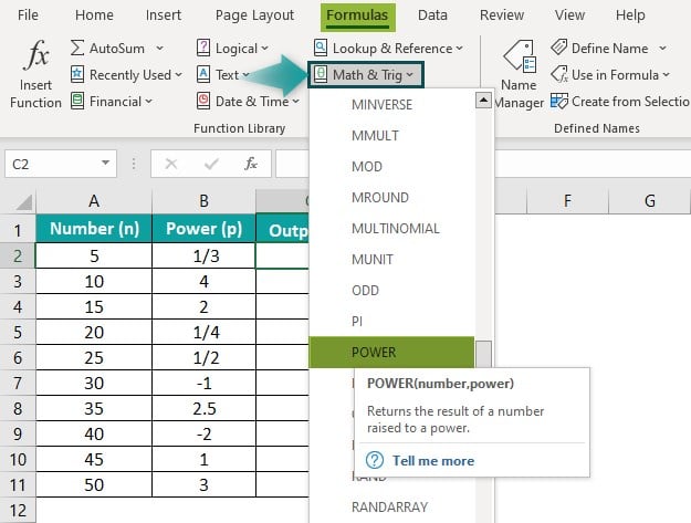 How To Use Power Function In Excel Developer Publish