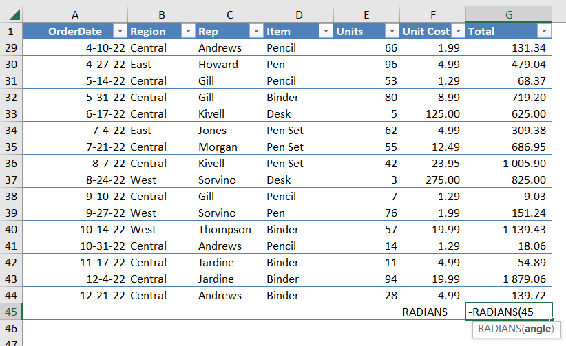 How To Use Radians Function In Excel Explained With Examples Ajelix