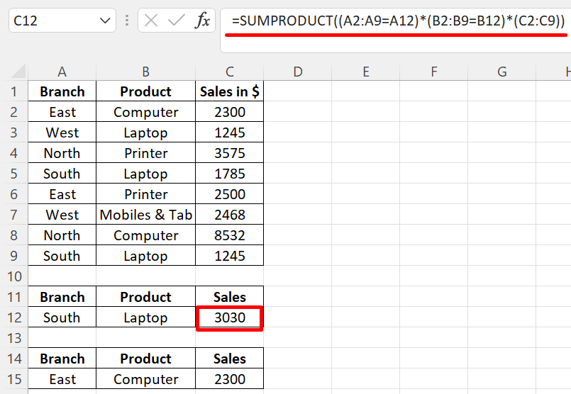 How To Use Sumproduct In Excel Youtube