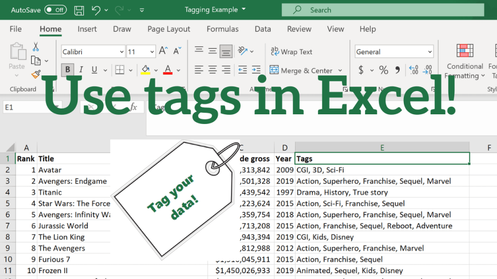 How To Use Tags In Excel Howtoexcel Net