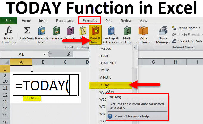 How To Use The Excel Today Function Exceljet