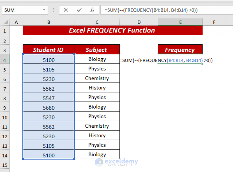 How To Use The Frequency Function In Excel