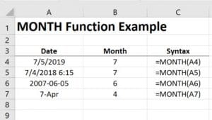 How To Use The Month Function In Excel Excelbuddy Com