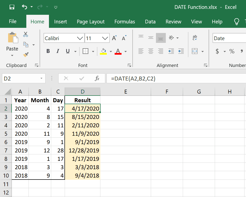 How To Write Formula For Dates In Excel