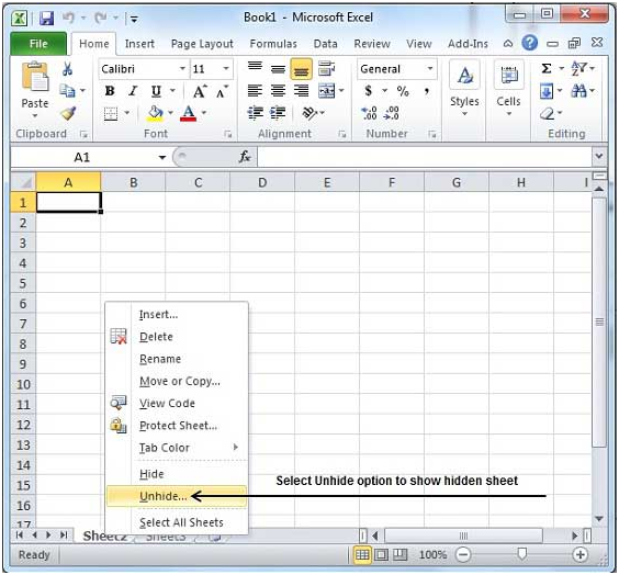 Insert Copy Hiding Delete Worksheet In Excel 2010 Computer Notes