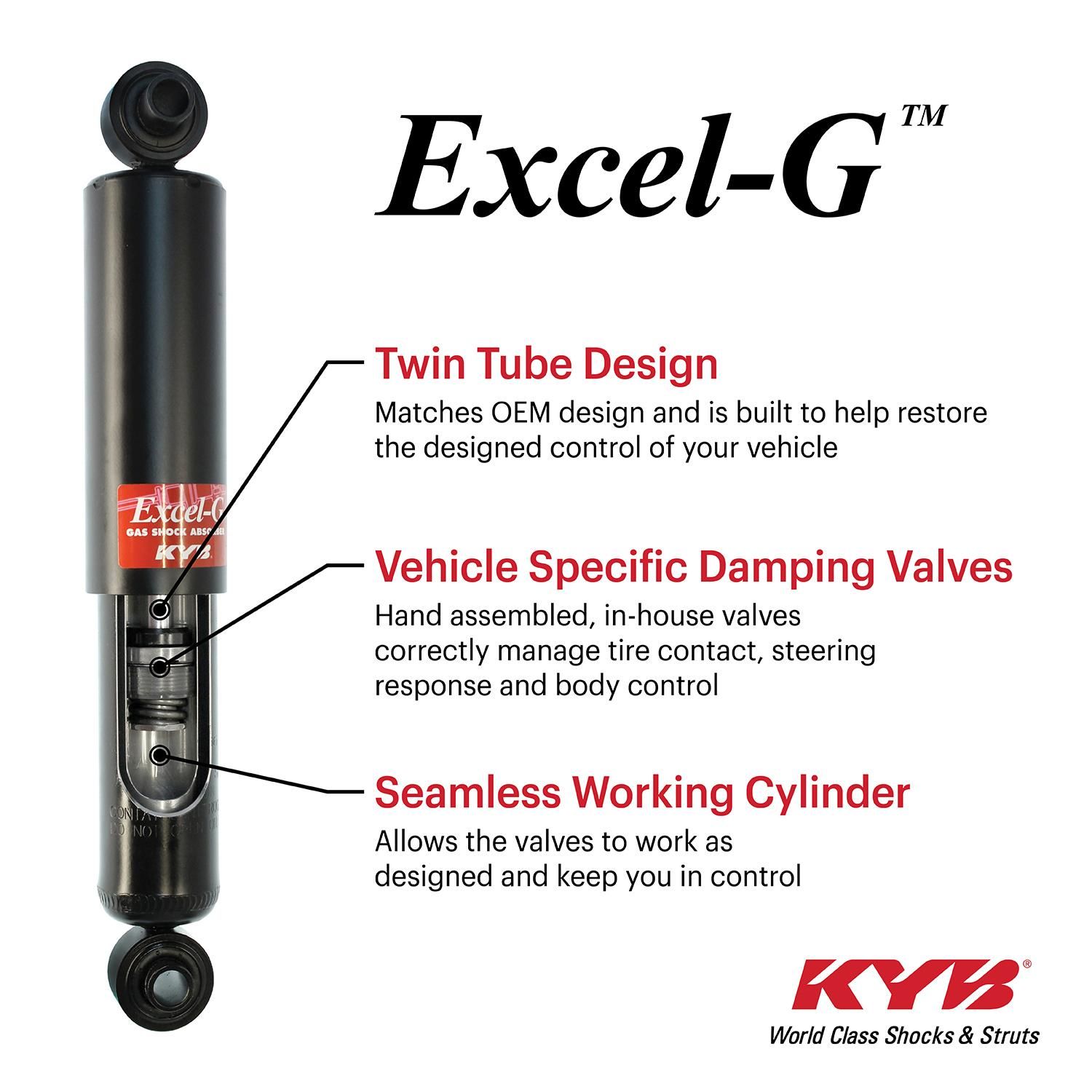 Kyb Kayaba Excel G Rear Shock Absorber Toyota Fortuner 1Kd 2Kd 2Tr 2005 2015 349017 2Pcs