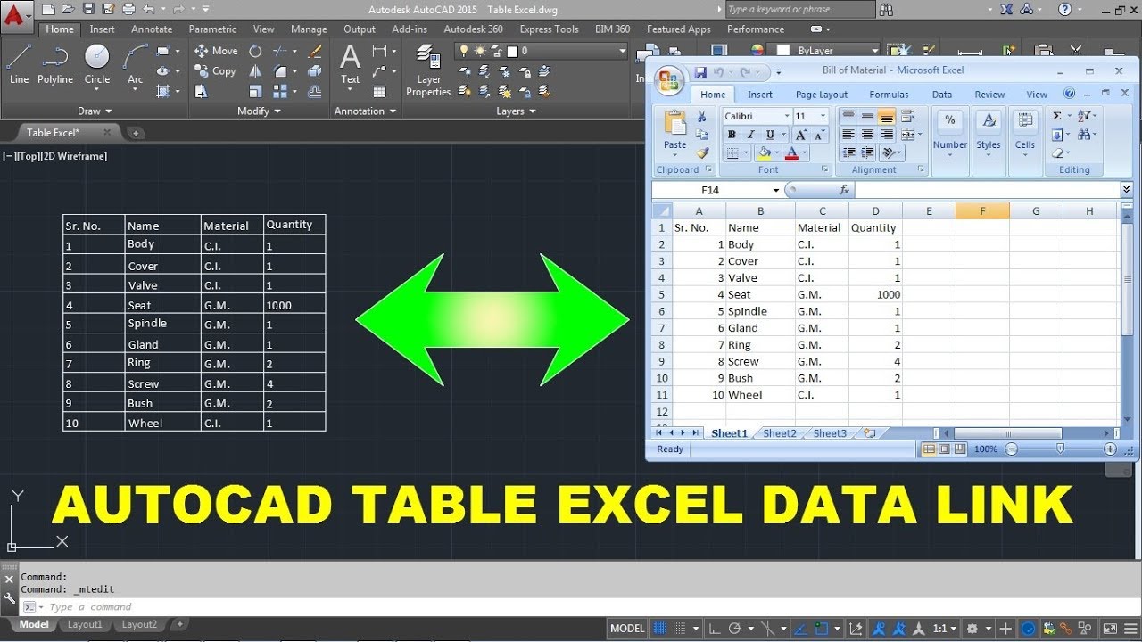 Linking Excel Files Into Autocad And Revit Without Plug Ins Youtube