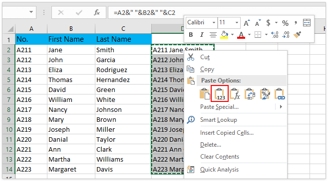 Merge And Combine Columns Without Losing Data In Excel Column Merge Excel