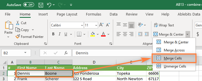 Merge And Combine Columns Without Losing Data In Excel