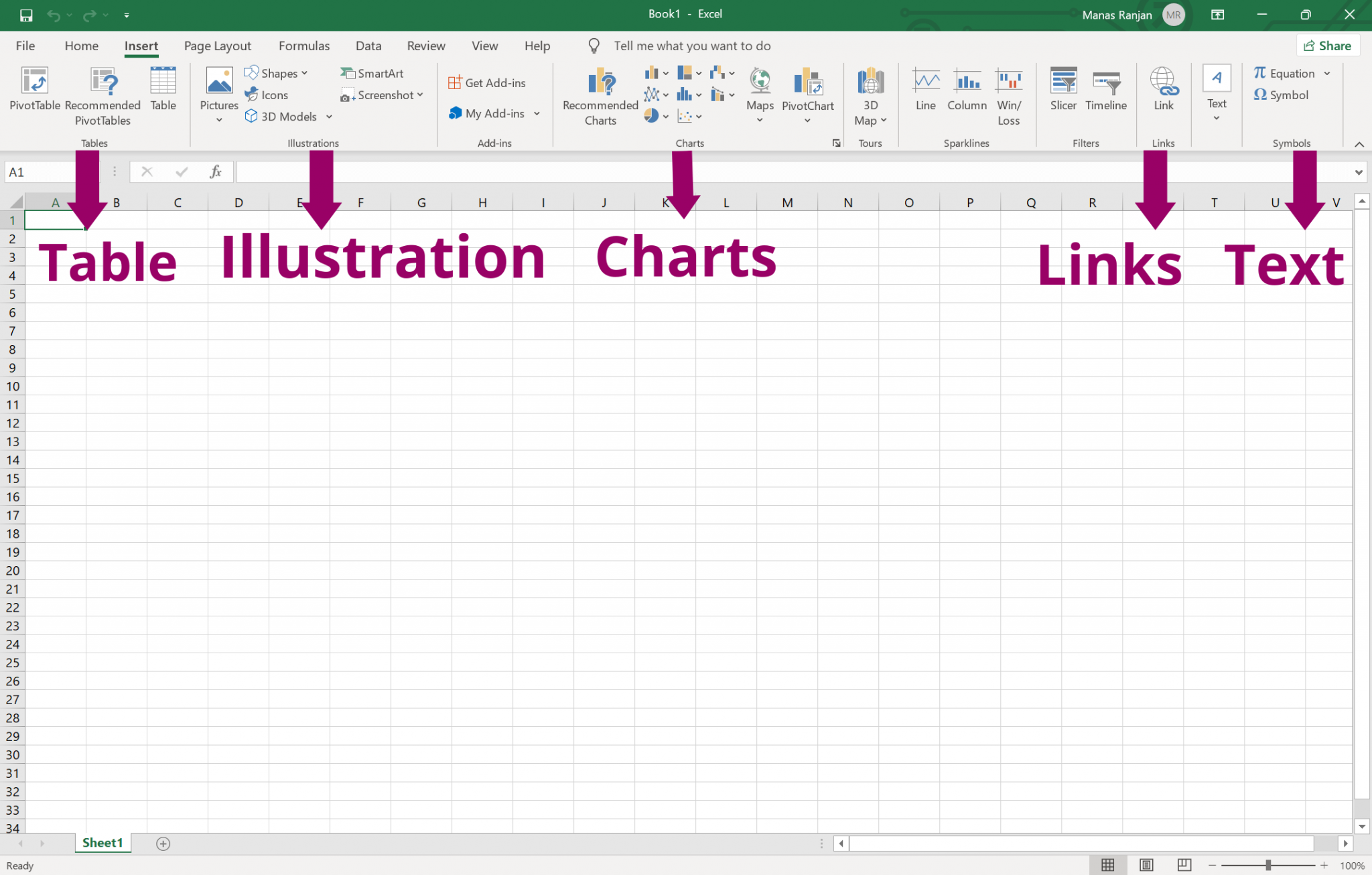 Microsoft Excel Insert Tab Tutorial Learn Ms Excel Insert Tab It