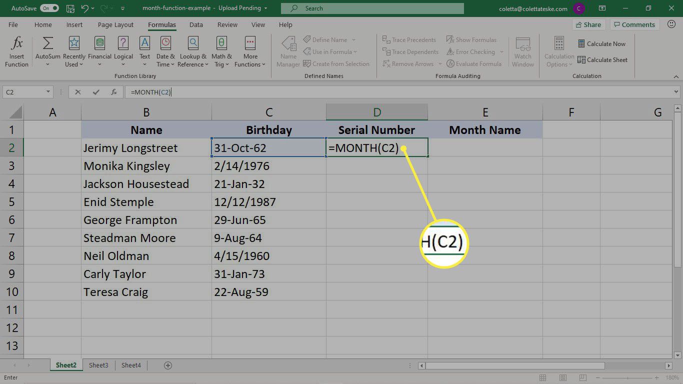 Month In Excel Formula Example How To Use Month Excel Function