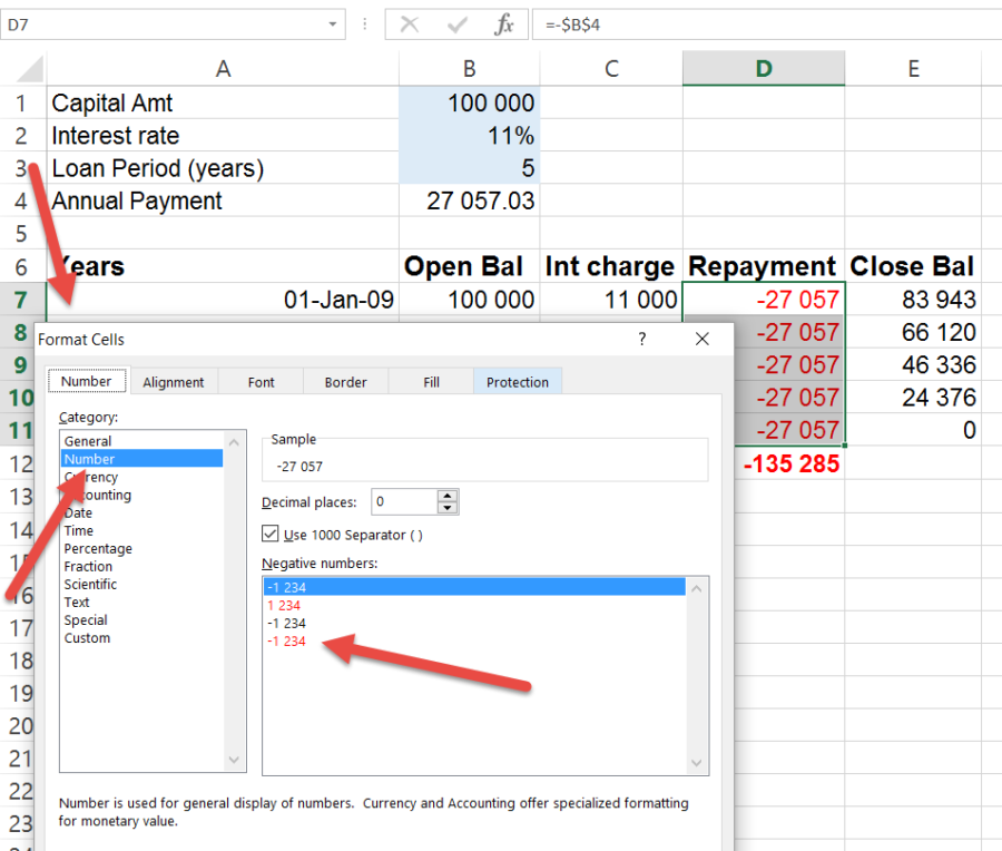 Negative Numbers In Excel How To Use Negative Numbers In Excel