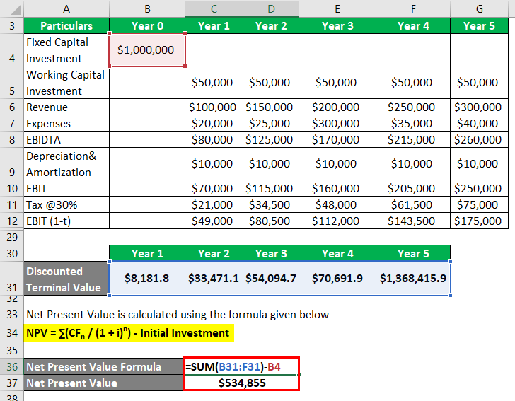 Net Present Value Excel Template Sfiveband Com