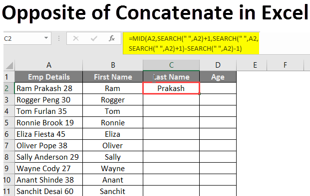 Opposite Of Concatenate In Excel Examples To Reverse Concatenate