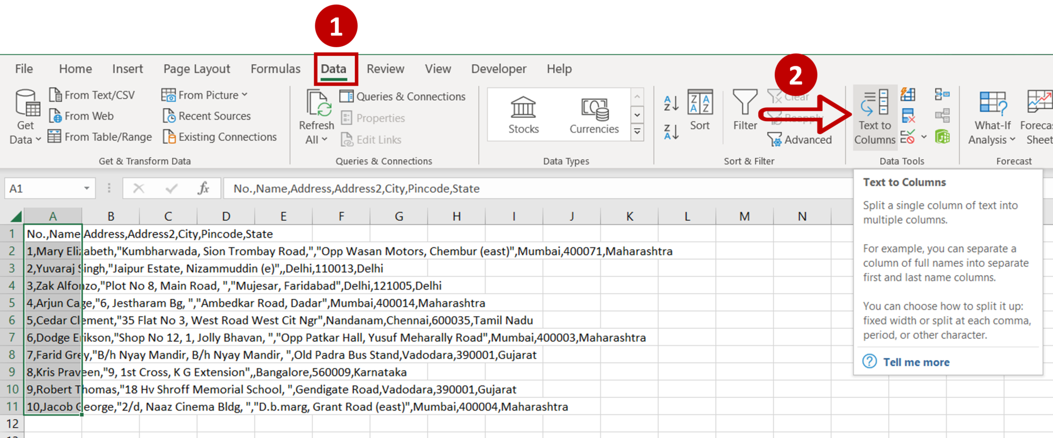 Paste Comma Separated Values Into Excel In Different Orders