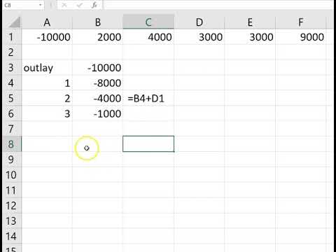 Principles Of Finance Excel Simple Payback Period Youtube