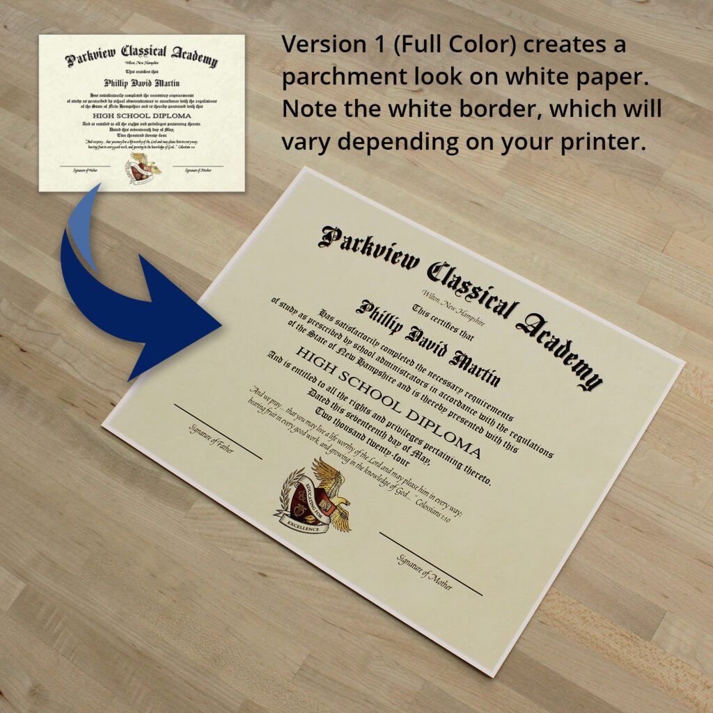 Printable High School Diploma For Homeschools