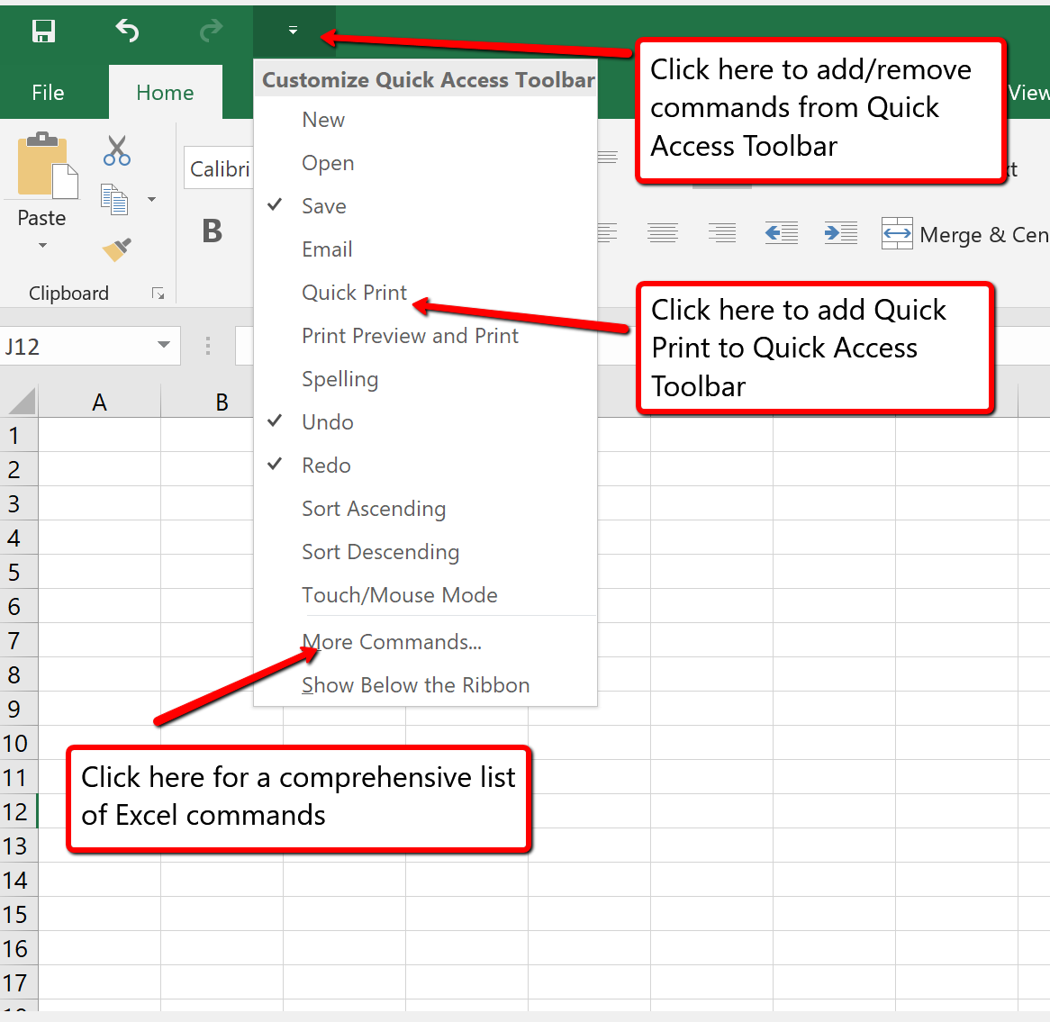 Quick Access Toolbar In Excel How To Customize Move And Reset