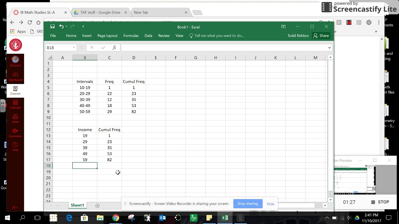 Quick Help Making A Cumulative Frequency Graph On Excel Youtube