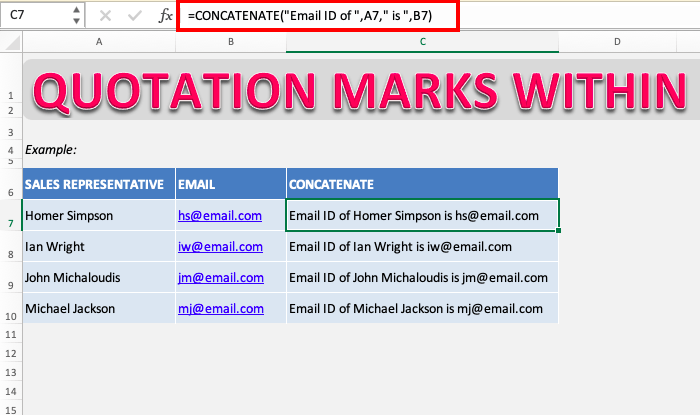 Quotation Marks In Excel Formula Riset