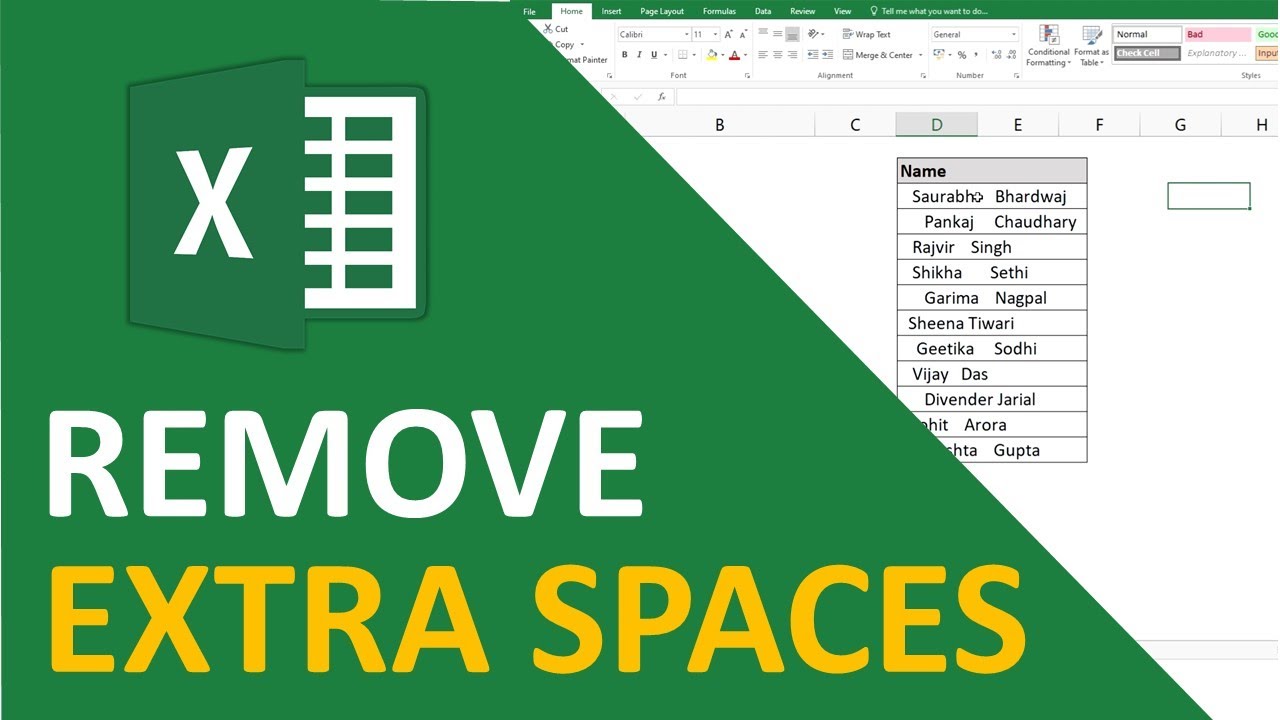 Remove Extra Spaces Excel Quick Tips Youtube