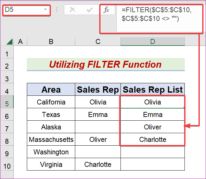 Return Non Blank Cells From A Range In Excel 3 Suitable Ways