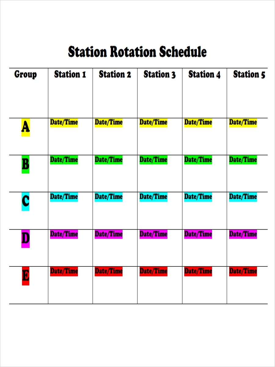 Rotating Schedule Maker Planner Template Free