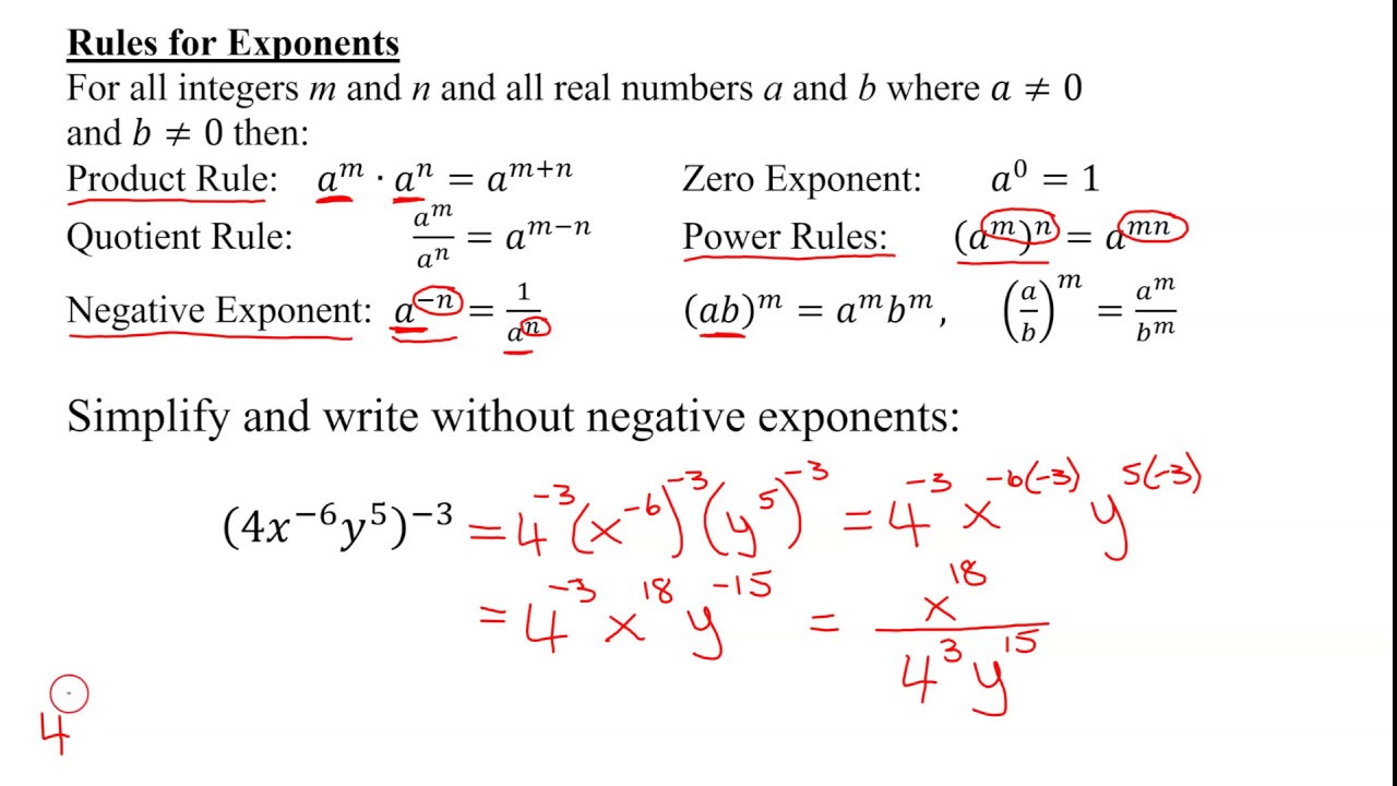 Rules For Simplifying Exponential Expressions