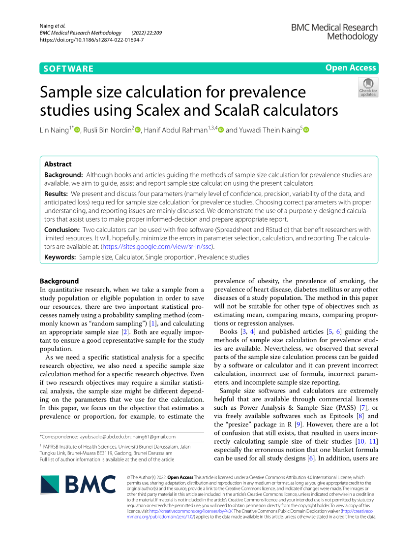 Sample Size Calculators