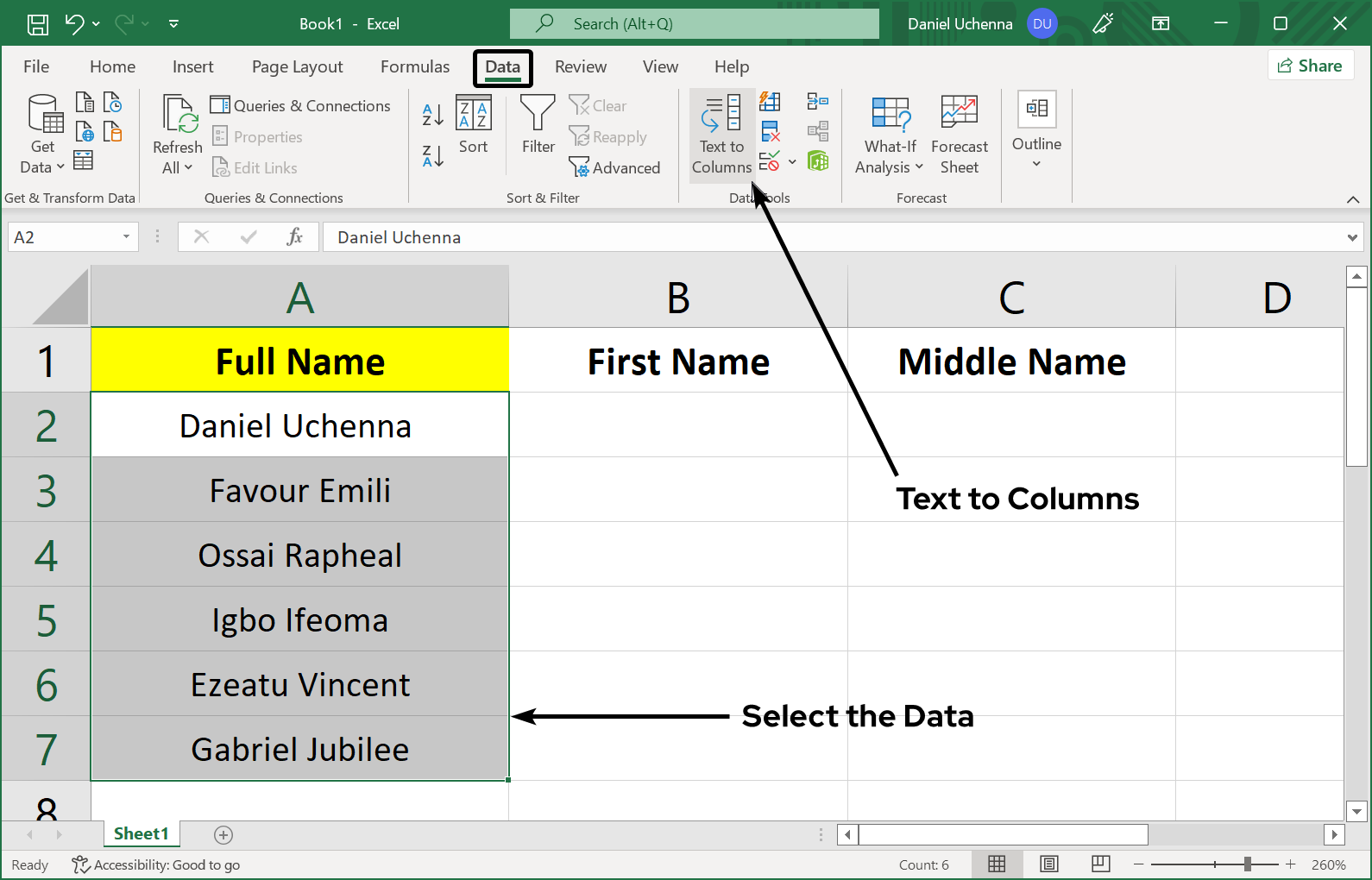 Separating Text From Numbers In Excel I Without