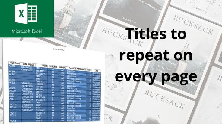 Set Titles To Repeat On Every Page In Microsoft Excel Microsoft Excel