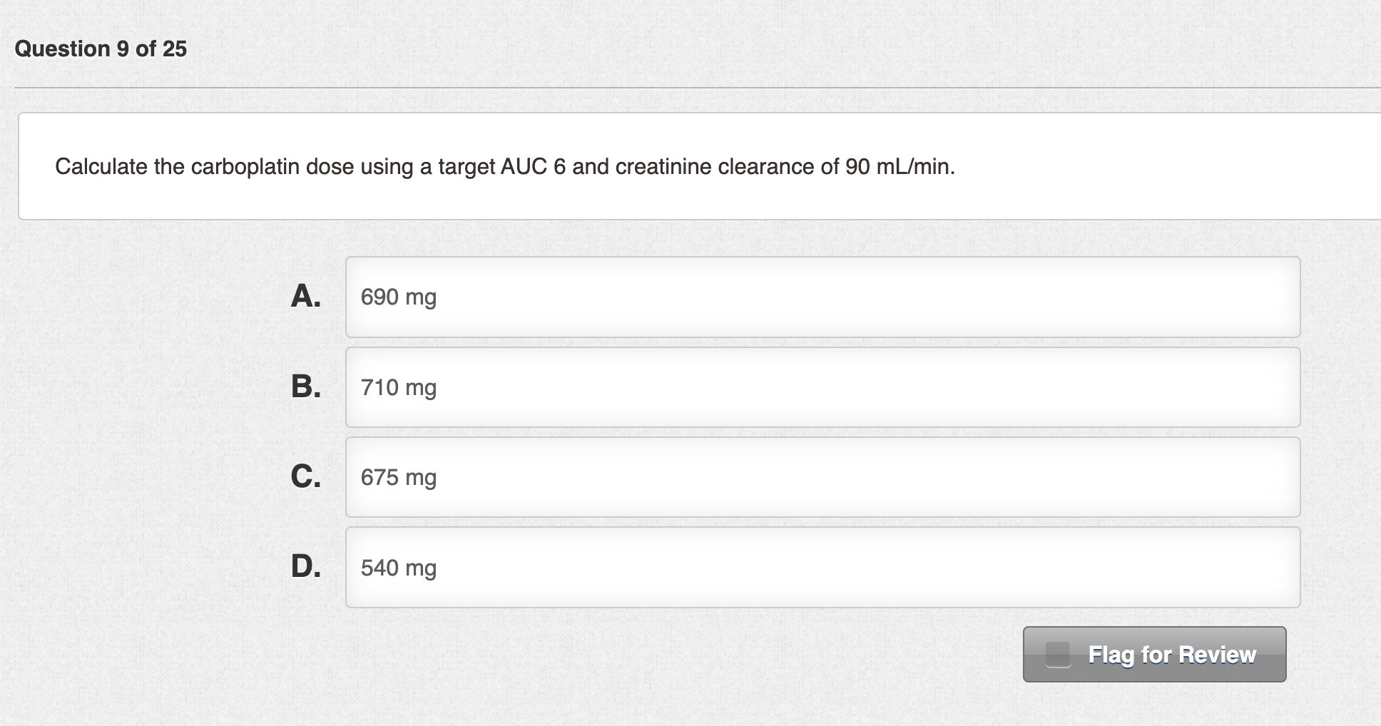 Solved Calculate The Carboplatin Dose Using A Target Auc 6 Chegg Com