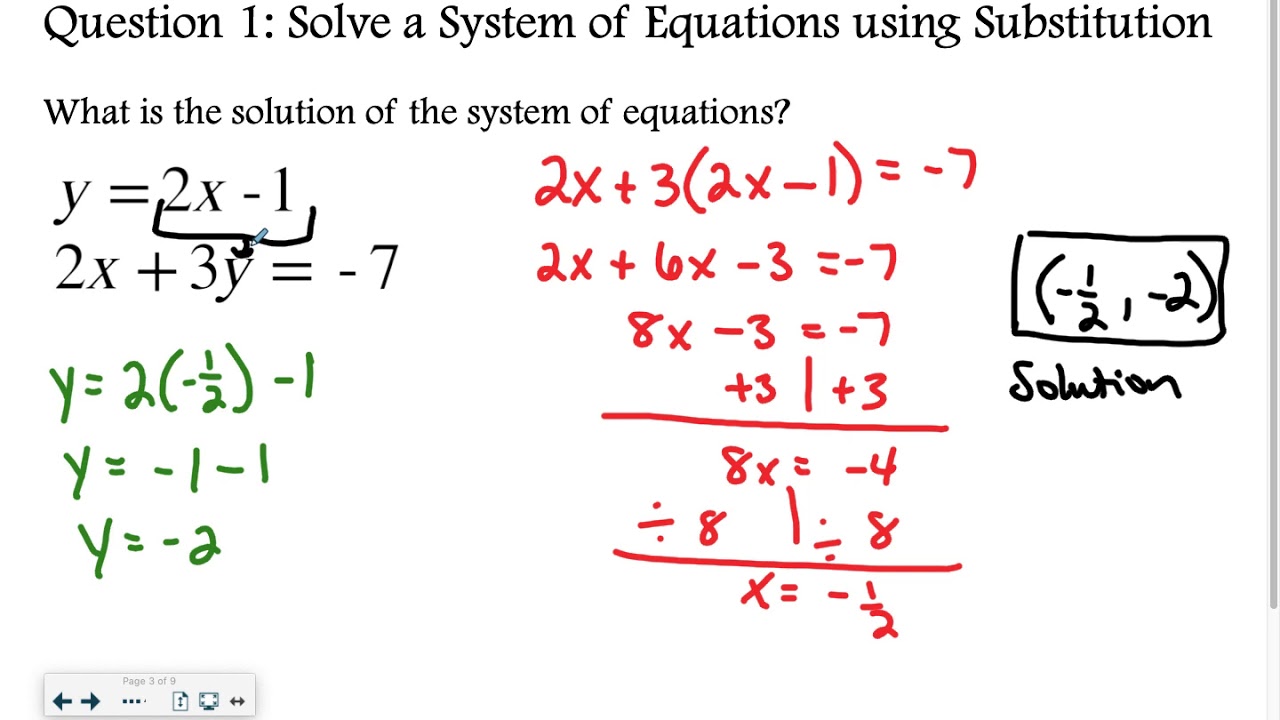 Solving Systems Of Equations By Using Excel Functions Youtube