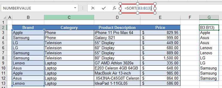 Sort Alphabetize A Drop Down List In Excel Google Sheets Automate