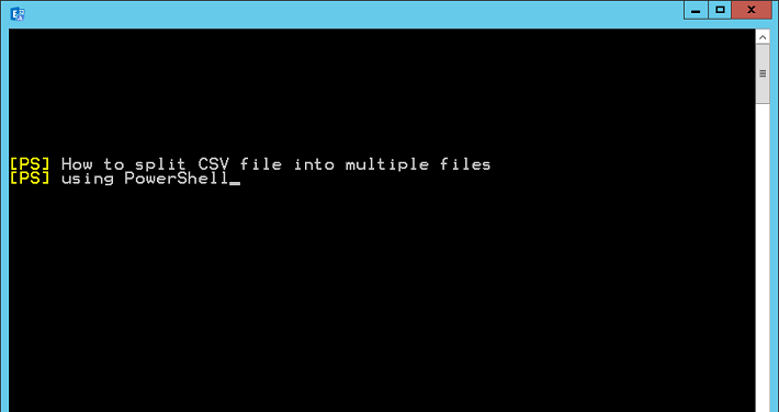 Split A Csv File Into Multiple Files