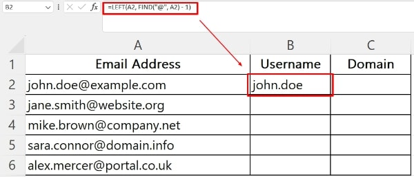 Split Email Addresses In Excel Easiest Way In 2024 Spreadsheet Panda