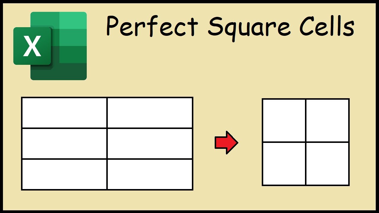 Square Cells In Excel Youtube