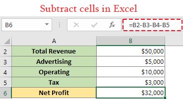 Subtraction In Excel Cells Columns Dates And Times A Full Tutorial