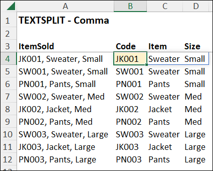 Text Split To Array Excel Formula Exceljet